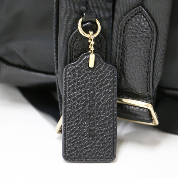 COACH bag, black, leather, backpack, grained genuine ladies - Picture 8 of 9